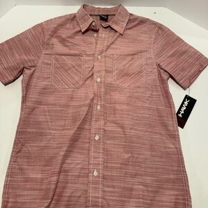 Tony Hawk Button Up Shirt Mens Medium Pink Short Sleeve Casual Skate NWT